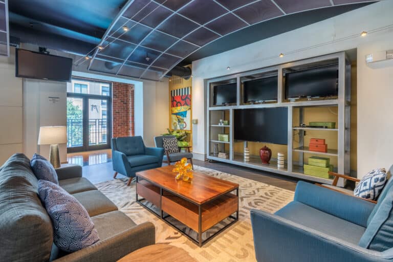 Resident exclusive clubhouse at Lofts at Lakeview Apartments near Duke University.